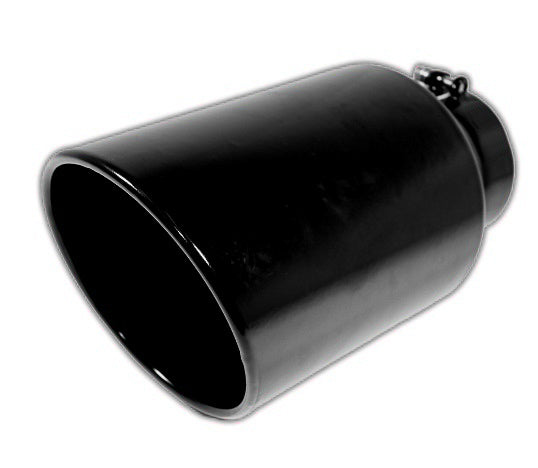 Rolled Angle Cut Bolt-on | Black Powder Coated Exhaust Tip