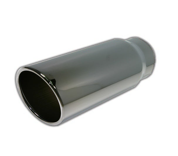 Rolled Angle Cut | Black Chrome Exhaust Tip