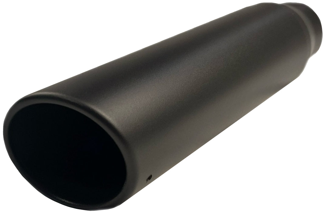 Rolled Angle Cut | Black Powder Coated Exhaust Tip