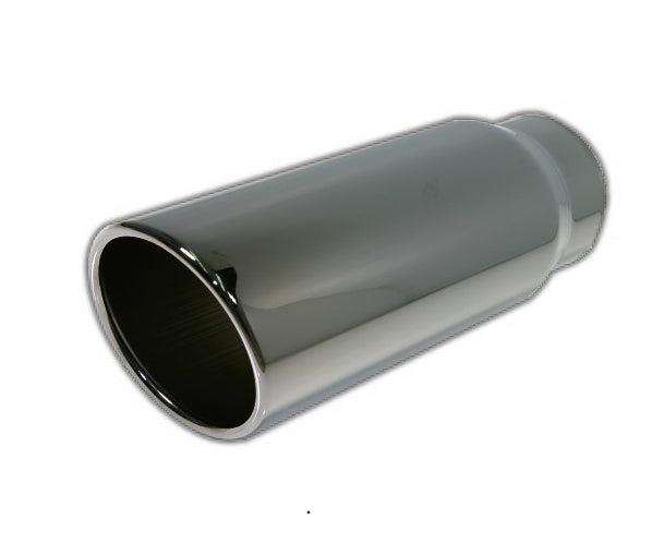 Bolt-on Rolled Angle Cut | Black Chrome Exhaust Tip