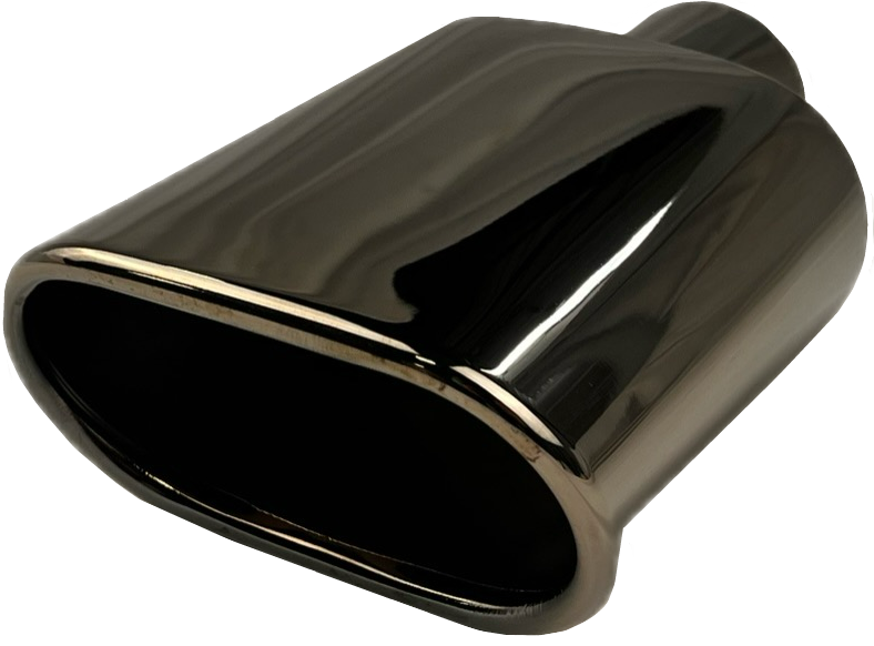 Oval Rolled Slant | Black Chrome Exhaust Tip