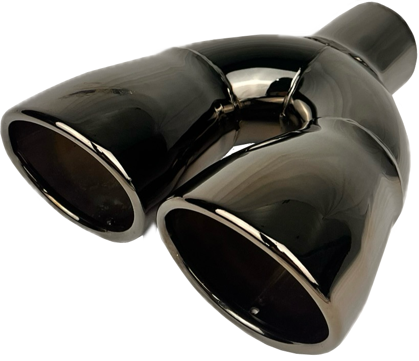 Dual Oval Slant | Black Chrome Exhaust Tip