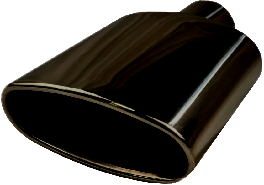 Oval Rolled Slant | Black Chrome Exhaust Tip