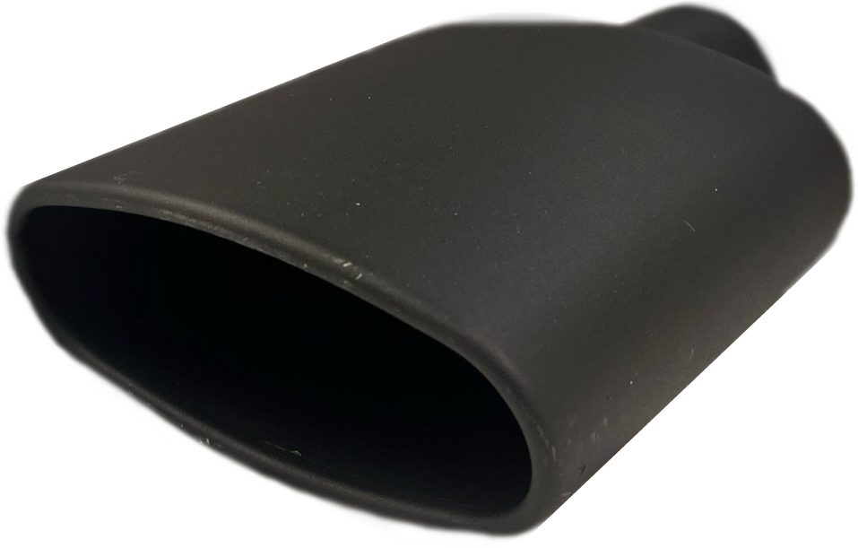 Rolled Oval Slant | Black Powder Coated Exhaust Tip