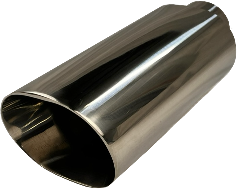 Double Wall Oval Slant | Polished 304 Stainless Exhaust Tip