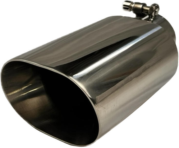 Double Wall Oval Slant Bolt-on | Polished 304 Stainless Exhaust Tip